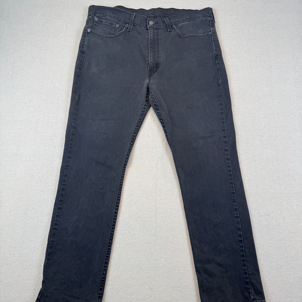 Levi's 36x30 514 Straight Jeans Mens Black Faded Denim 00514-0730
